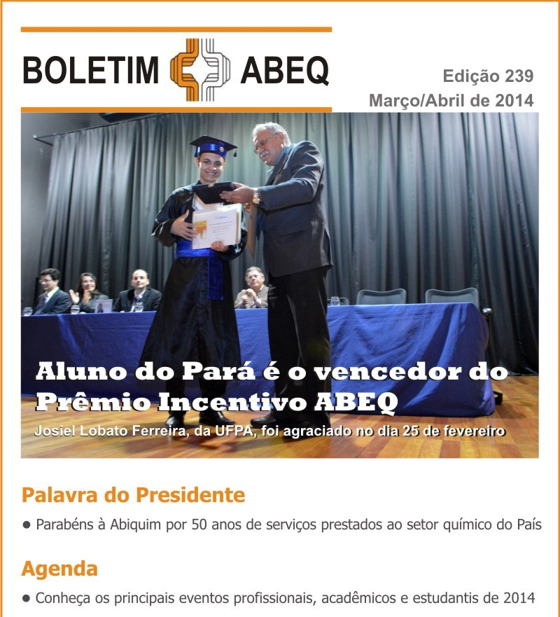 Boletim ABEQ com notícias sobre engenharia química já está publicado